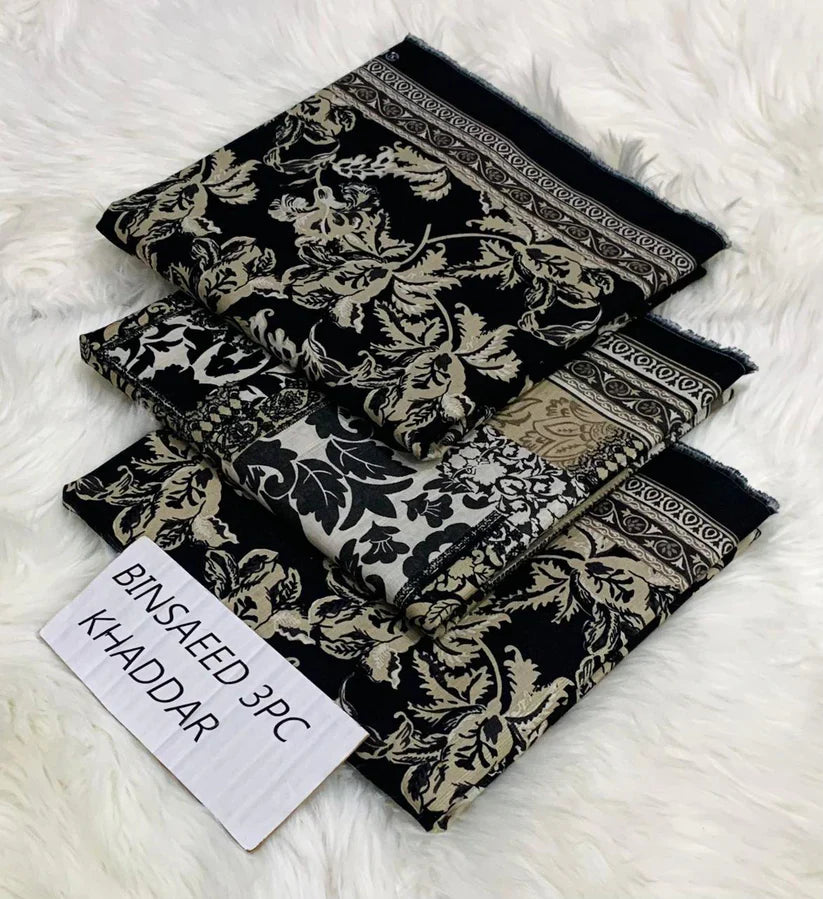 BS KHADDAR UNSTITCHED 3PC SUIT - U28