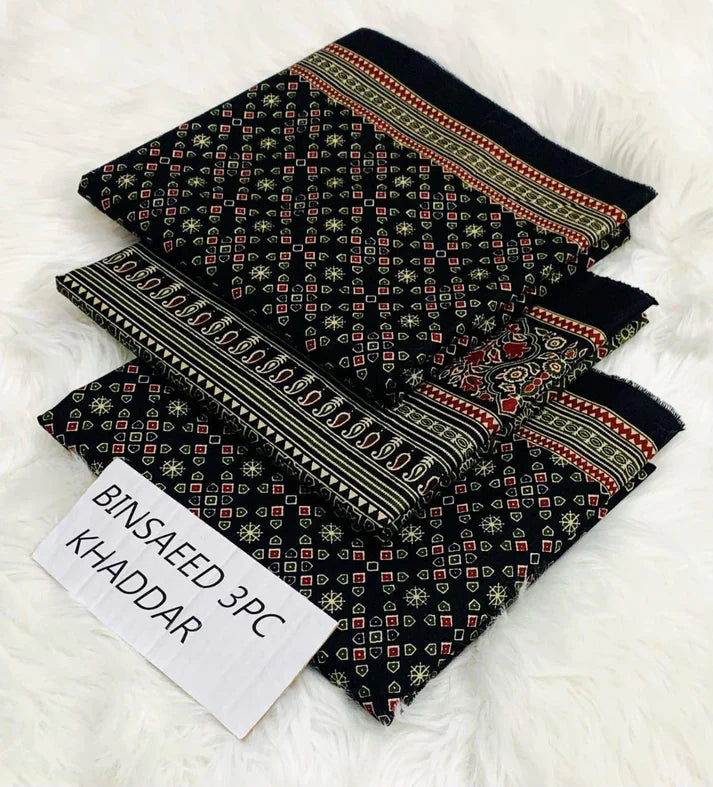 BS KHADDAR UNSTITCHED 3PC SUIT - U41